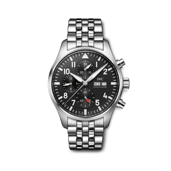 Image of IWC Pilot's Watch Chronograph with blue dial, stainless steel case and bracelete