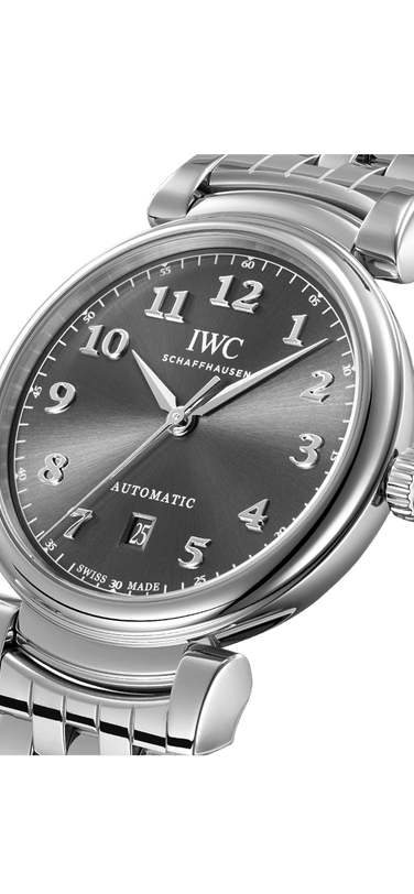 Close up image of Da Vinci Perpetual Calendar Chronograph watch with gray dial.