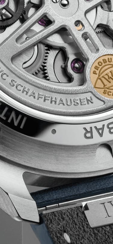 IWC Big Pilot's Watch back showing the watch case and strap attachment parts