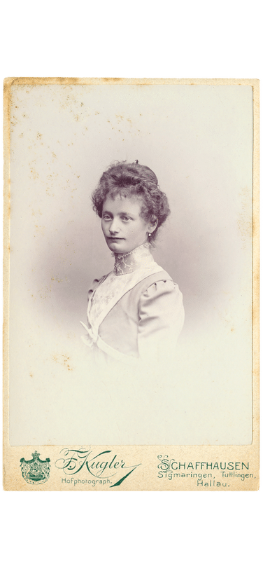 A black and white phot of Jean Häberli’s daughter, Mina