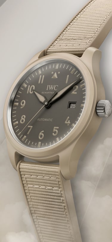 飞行员系列TOP GUN自动腕表41“莫哈韦沙漠”,搭配棕色表盘、棕色陶瓷表壳和棕色橡胶表带