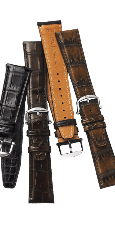 A collection of brown leather watch straps