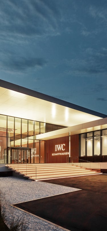 IWC Manufacture center exterior at night
