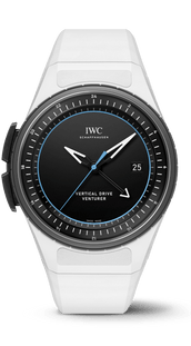 透明背景上黑色表壳和白色橡胶表带的IWC 飞行员系列 Pilot's Venturer Vertical Drive (Ref. IW328601) 产品图